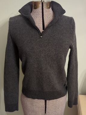 Boss Charcoal Half-Zip Women's Crew Sweater